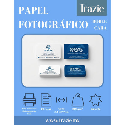 Papel Fotografico Glossy brillante doble cara Carta